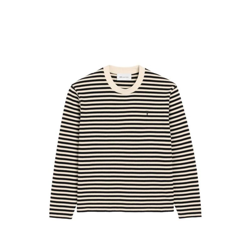 Ami Paris Men Ami De Coeur Striped T-Shirt